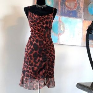 Pretty Little Thing Animal Print Spaghetti Strap Dress / Party Dress Size 10
